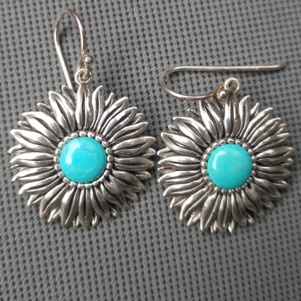 Sterling Silver Sunflower Earrings